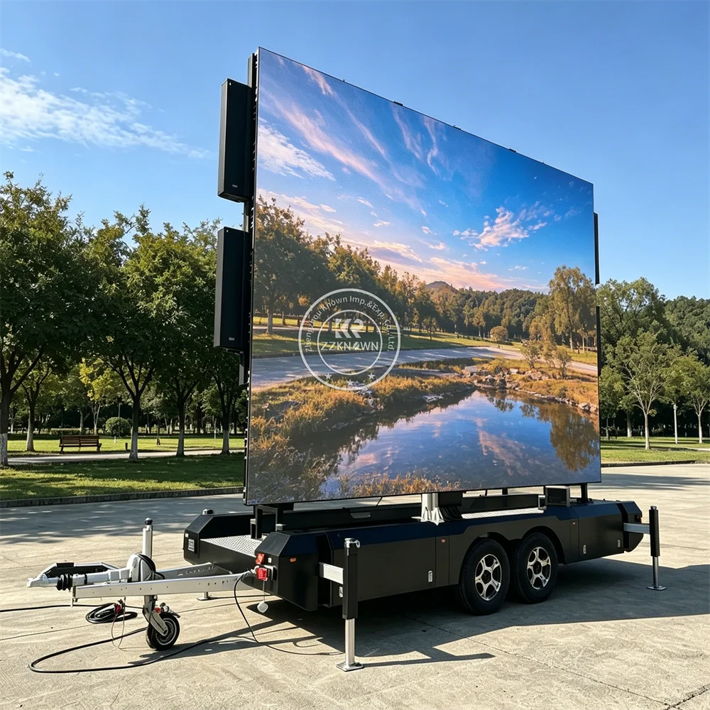 Mobile LED Display Advertising Trailer Outdoor Digital Billboard Screen Trailer For Public Event And City Media Promotion Use