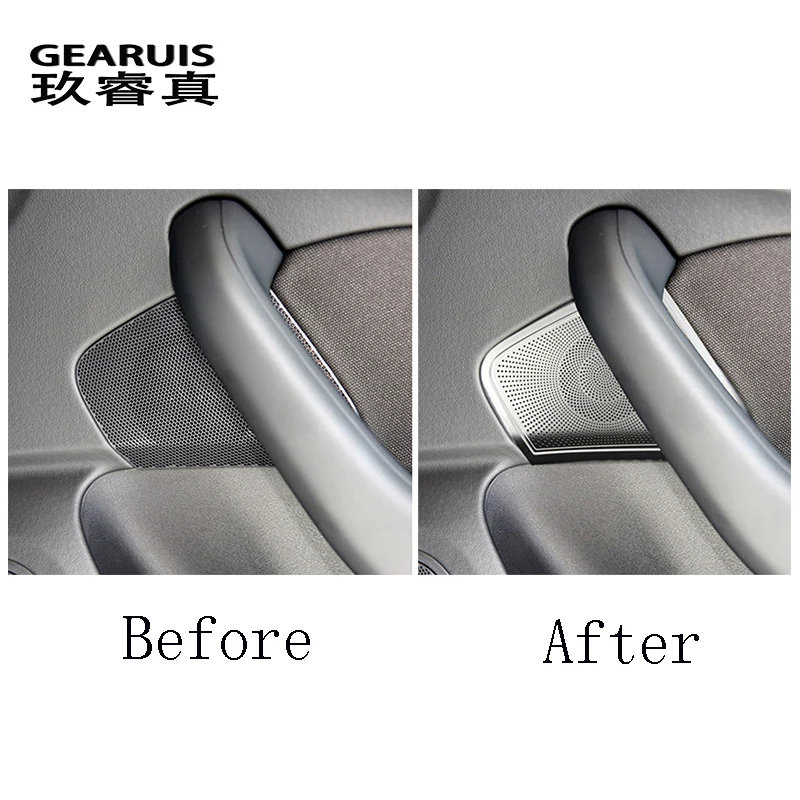 For Audi Q3 2013-2018 Car Door Armrest Handle Cover Loudspeaker Panel Stereo Audio Speaker panel Stickers Interior Accessories