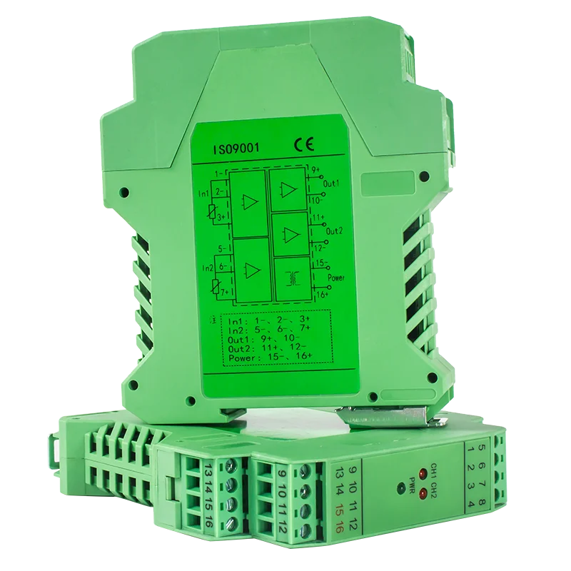 PT100 Transmitter Signal Transmitter 0-100℃ 0-200℃ 0-300℃ to RS485 0-10V 0-5V 4-20mA 1 In 2 Out PT100 Signal Converter