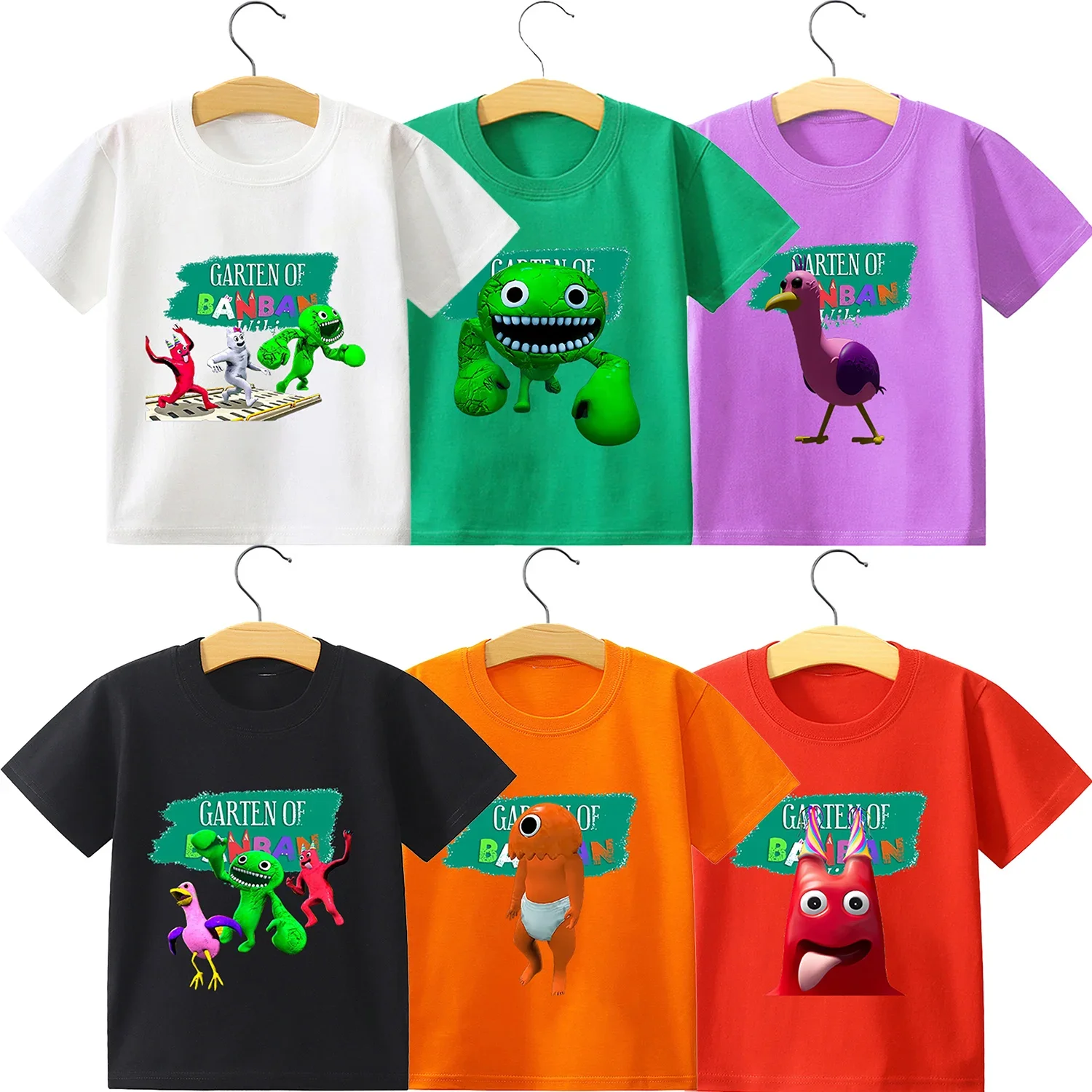 Garden of Banban Cotton T-shirt for Boy Girl Children\'s Clothes Game Figure Print Clothing Fashion Cartoon Tops Kid Summer Tee