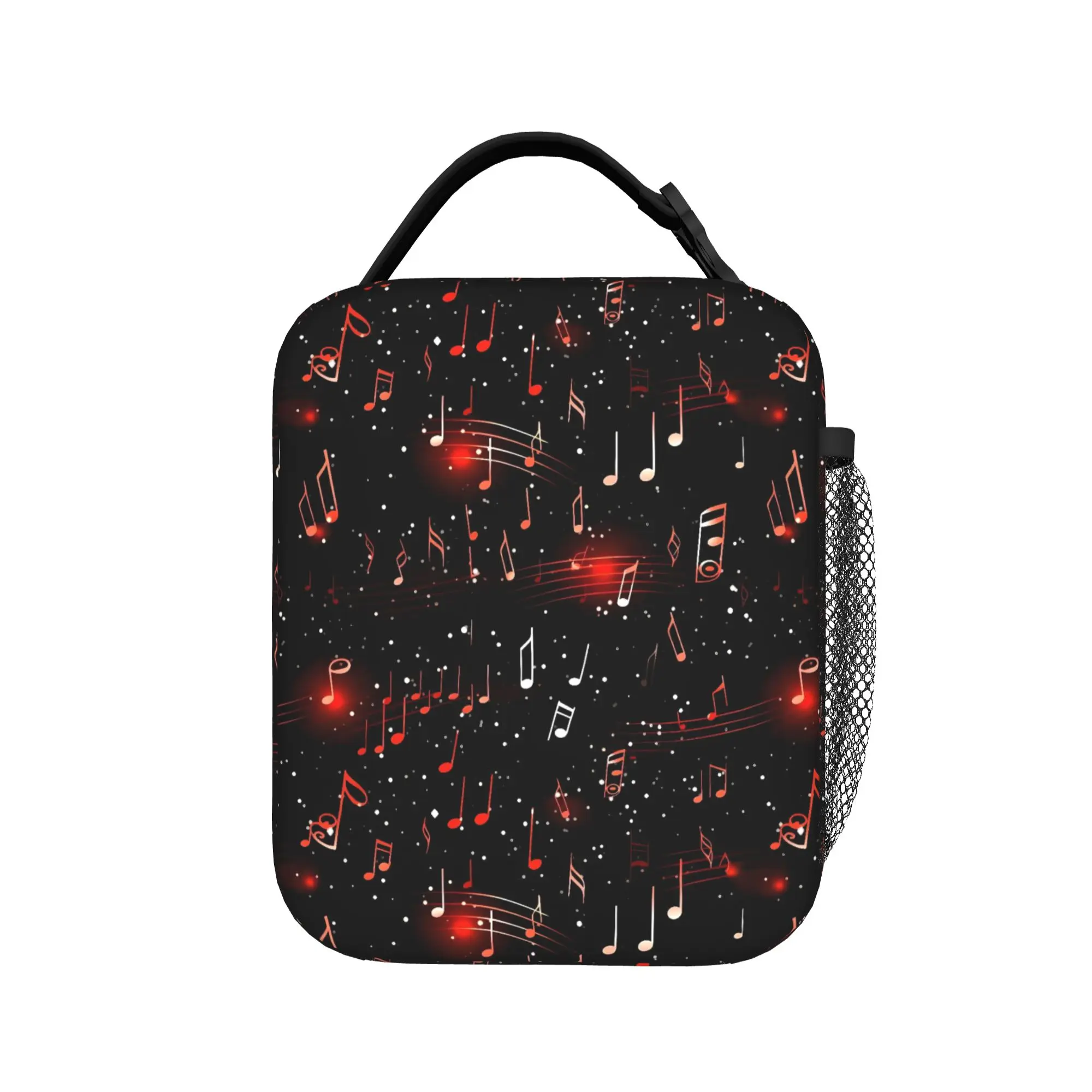 Rainbow Musical Lunch Bag  Office Lunch Box For Girls Leisure Print Tote Food Bags Oxford Portable Zipper Cooler Bag