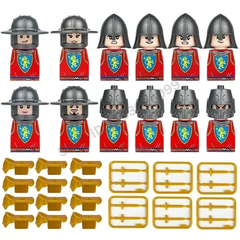 Crusader Knights Roman Warriors Middle Ages Medieval Europe Military Building Blocks Figures Castle Kingdom King Legion Set
