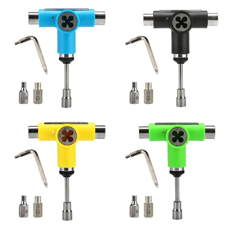 Skateboard Tool Roller Skate Scooter Adjustable T-Wrench Long Board Fish Board Repair Tool L for Head Spanner Screwdrive