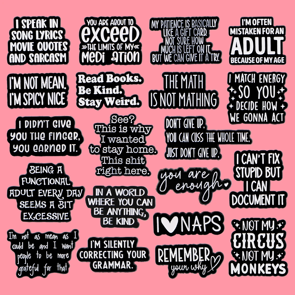 مضحك يقتبس المينا دبابيس بسيطة الإبداعية عبارة دبابيس التلبيب شارة بدبوس على ظهره الملابس والاكسسوارات هدايا مجوهرات الأزياء #1