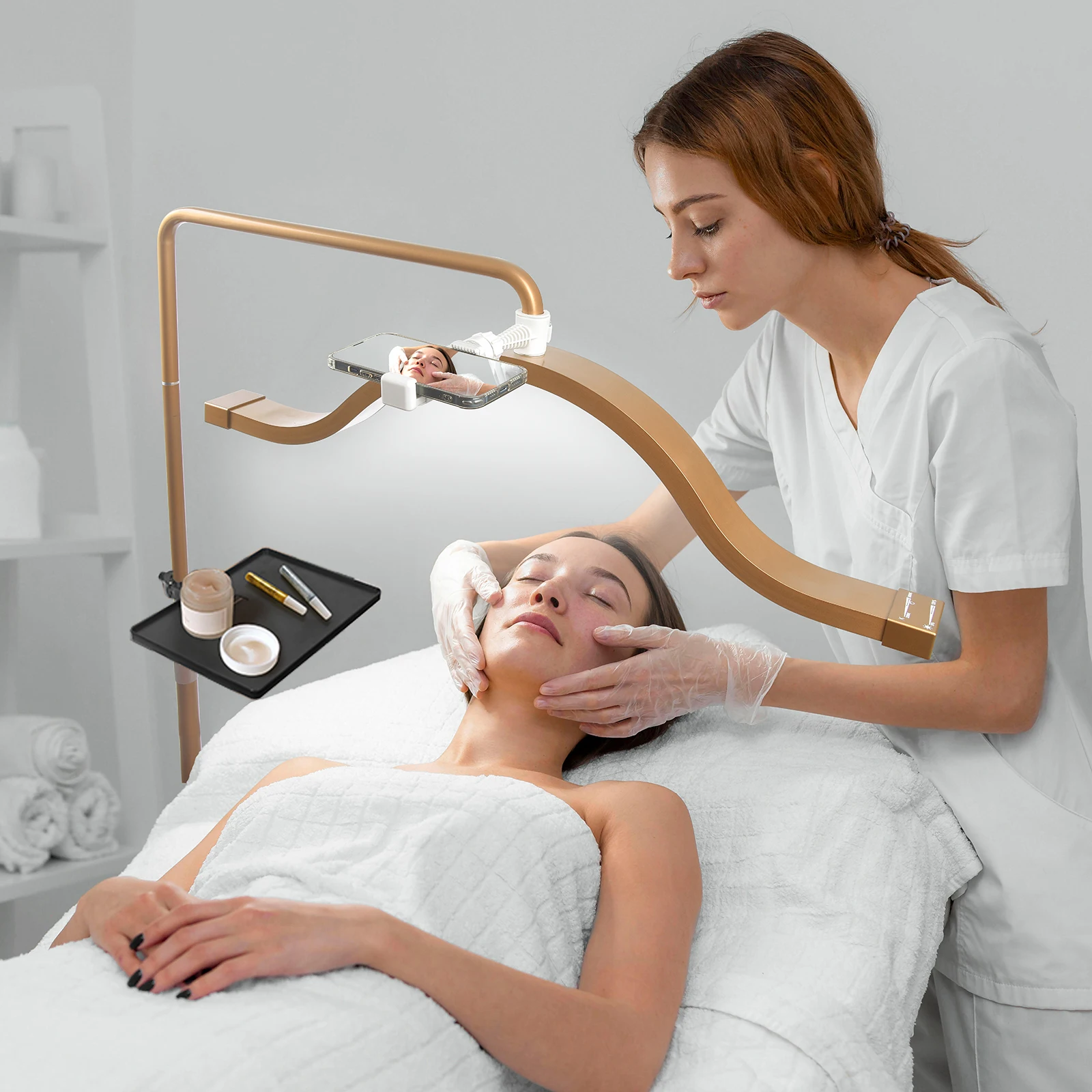 Fast Delivery Fosoto LED Half Moon Cloud Shaped Lashes Light for Beauty Eyebrow Tattoo Hairdres Tattoos Floor Lamp