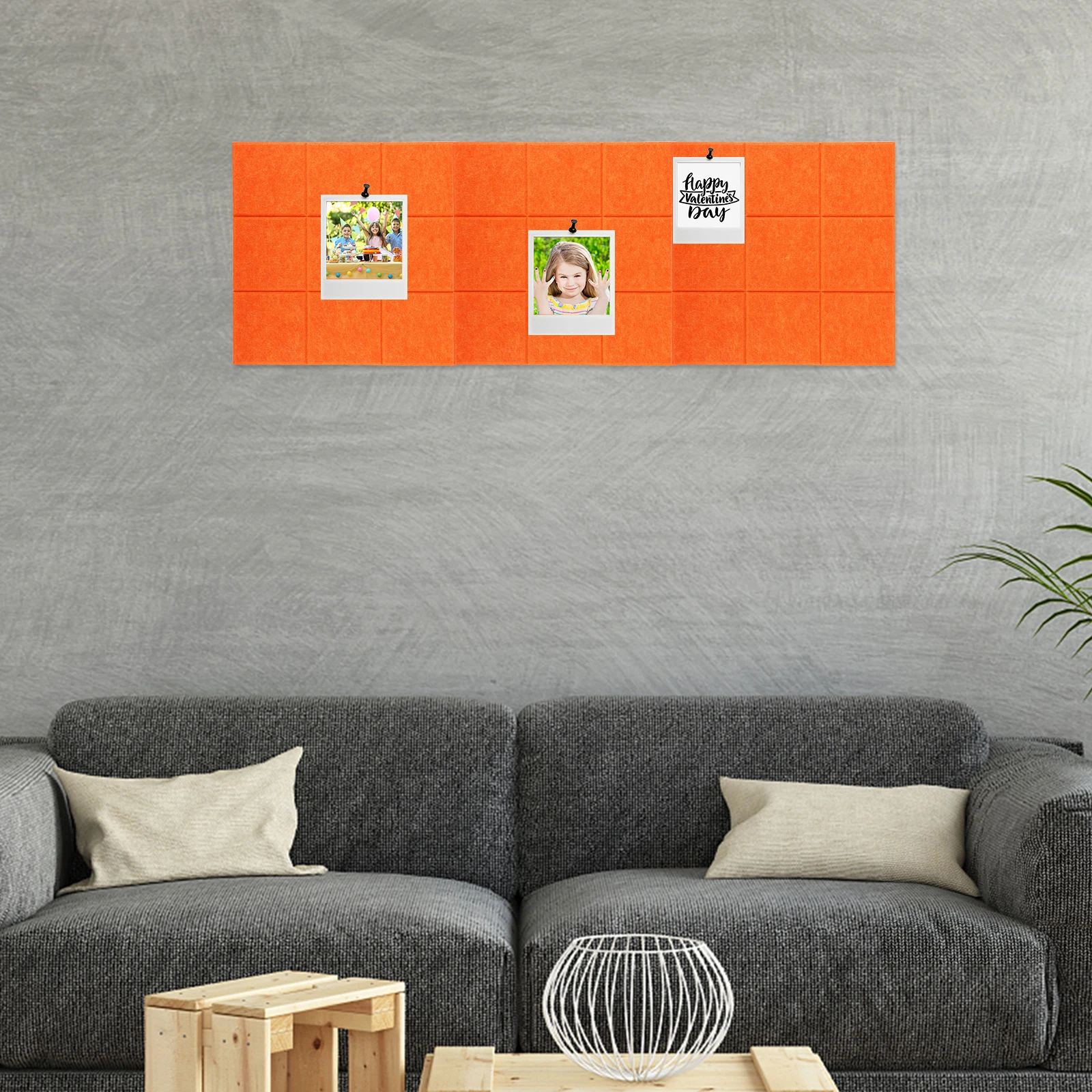 

Felt Board Grid Wall Decor Bulletin Announcement Message Board Home Office School Use Vintage Style Memo Collage