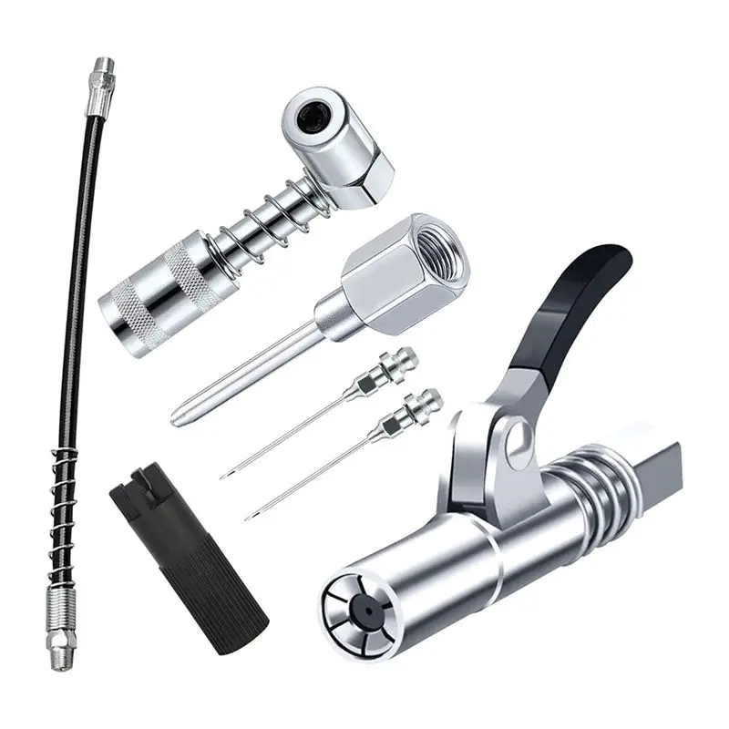 A04G-Grease Gun Coupler Set Quick Release 90° Grease Coupler Adaptor, Lock On Greases Gun Couplers