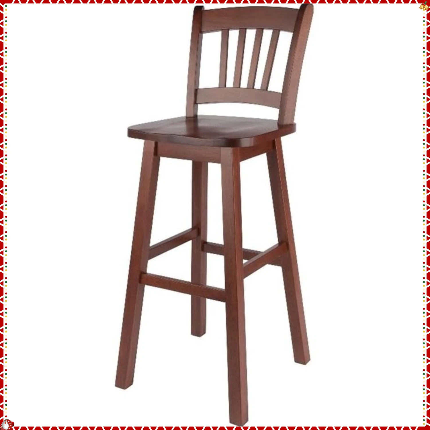 

Поворотный табурет для паба 43,68 дюйма из массива дерева — современный кухонный табурет для барного острова, любителей домашнего декора