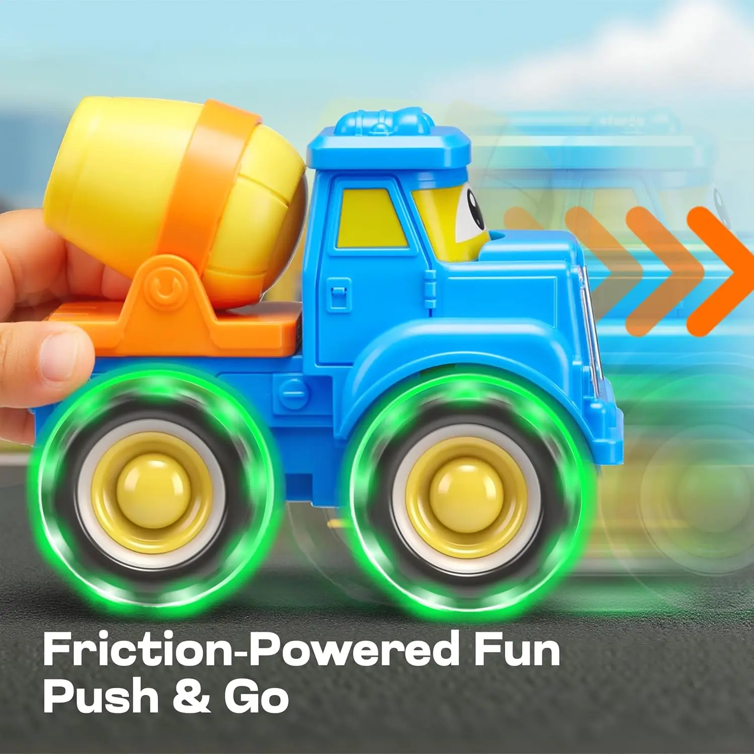 Joyfy GlowRover Confezione da 3 giocattoli Monster Truck Auto da costruzione cittadina con ruote a LED per i più piccoli Ragazzi Ragazza Compleanno Regali di Natale