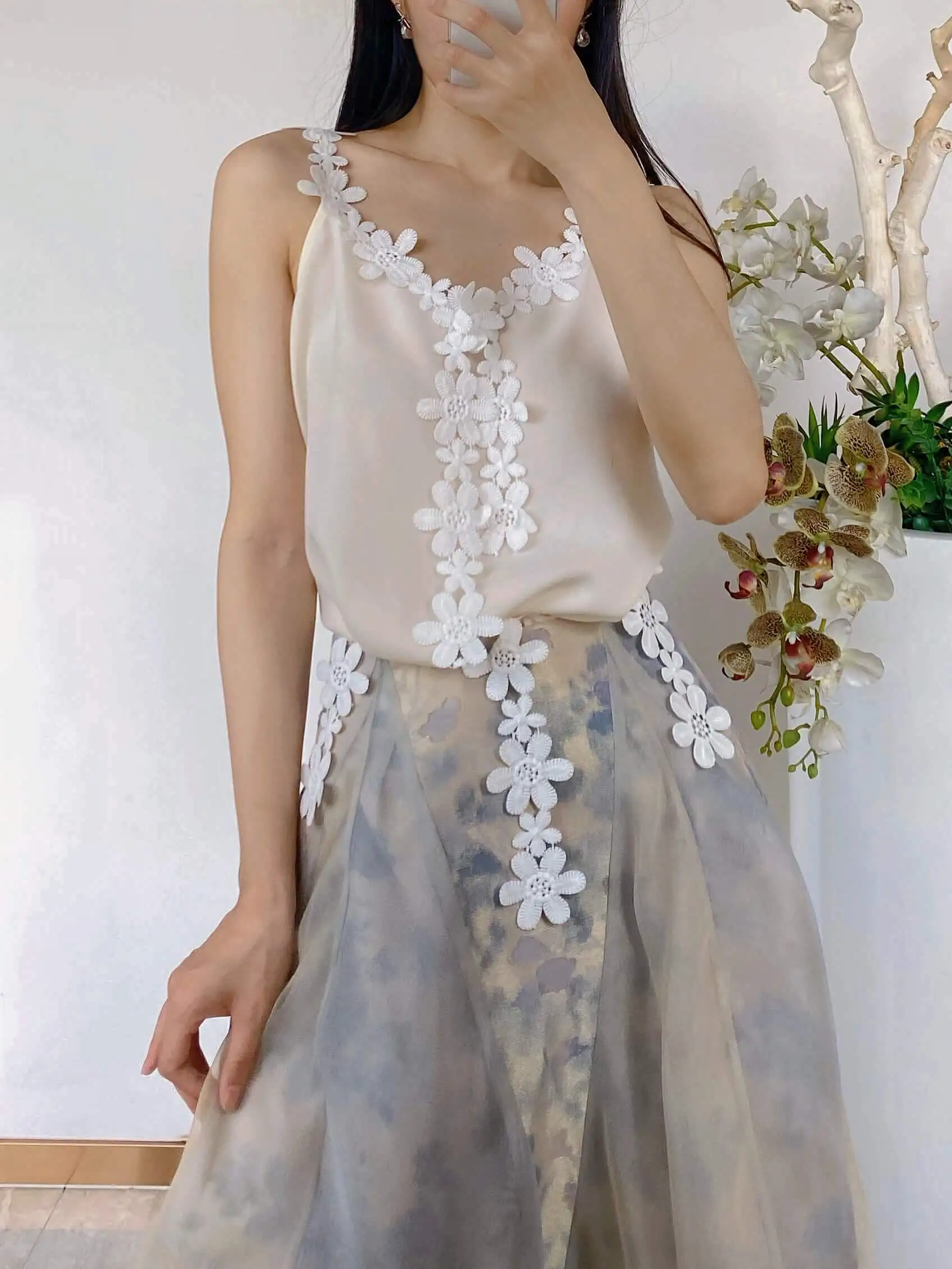 

Летнее повседневное платье TIIANNTIAAN с асимметричным цветочным принтом, V-образным вырезом, оборками, однотонное, из легкого полиэстера, миди