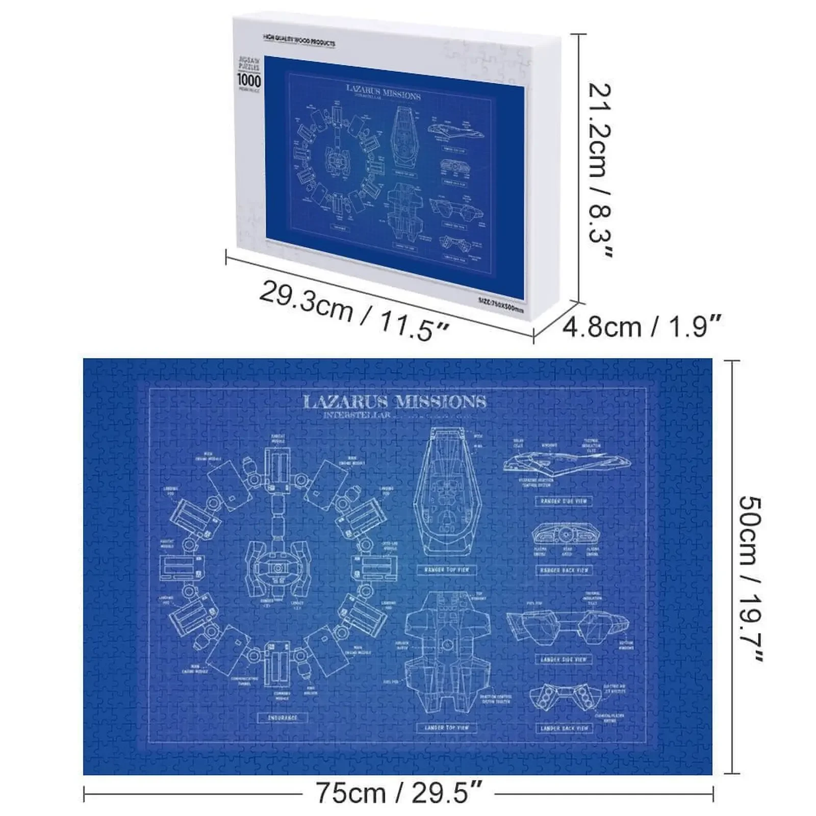 Lazzaro Mission Blueprint (film interstellare) Jigsaw Puzzle personalizzato bambino foto Puzzle personalizzato personalizzato