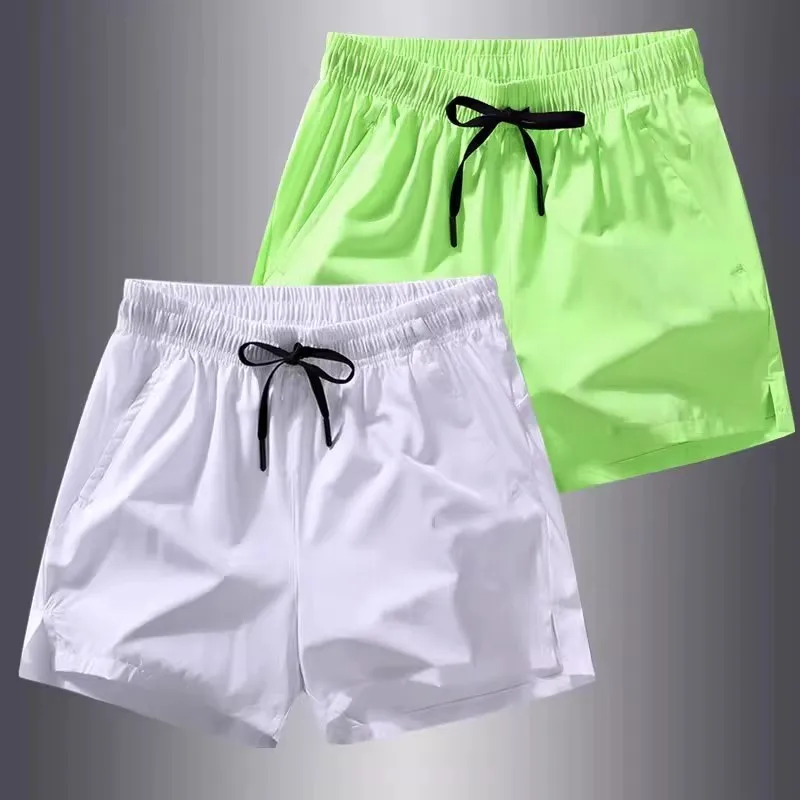 

Спортивные мужские летние тонкие дышащие брюки из ледяного шелка, повседневные брюки для бега на открытом воздухе, тренировочные футболки четверти