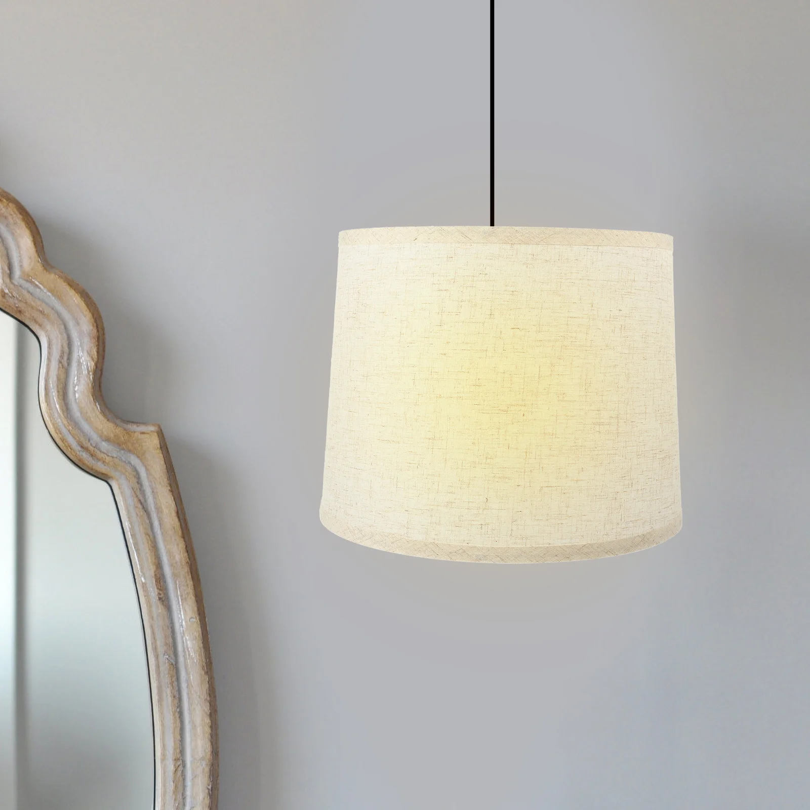 

Linen Lamp Shade Round Cover For Table Floor Bedside Lamp Modern Replacement Easy Installation Decorative Fabric Light