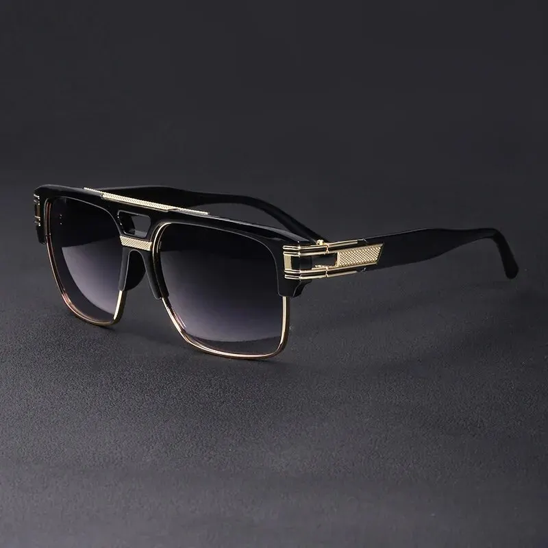 European And American Fashion Sunglasses Transparent Frame Glasses Cross Border Men And Women Retro Square Frame Sunshade Mirror image 4