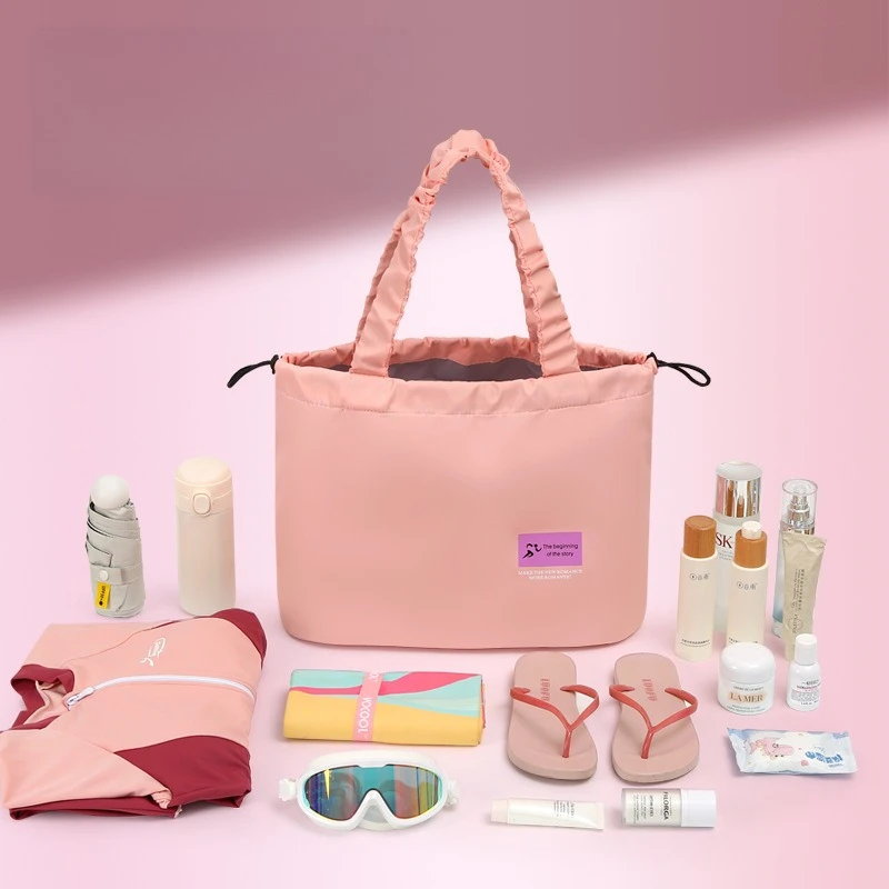 

Portable Large Capacity Swim Bag Fashion Drawstring Tote Waterproof Storage Bag for Women Men Swimming Travel