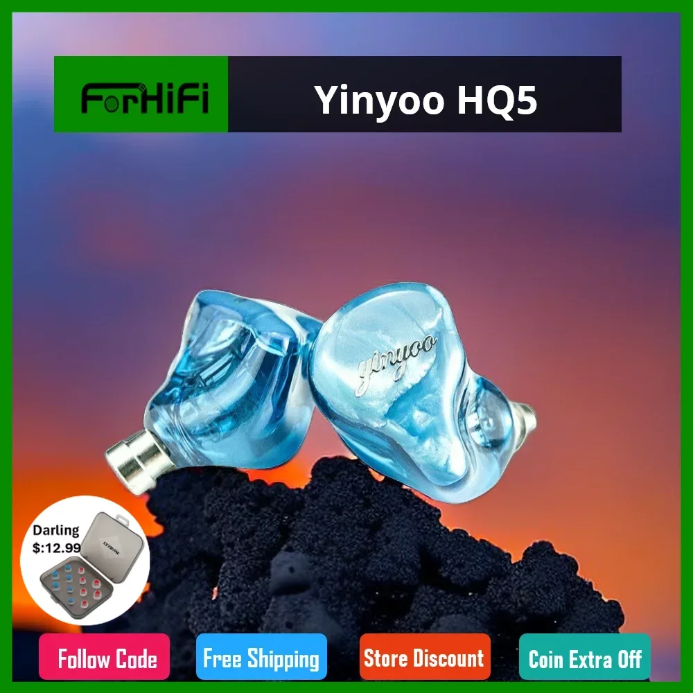 Yinyoo HQ5 interfaccia MMCX cuffie anc balanced arstaged hifi in ear earhook auricolare