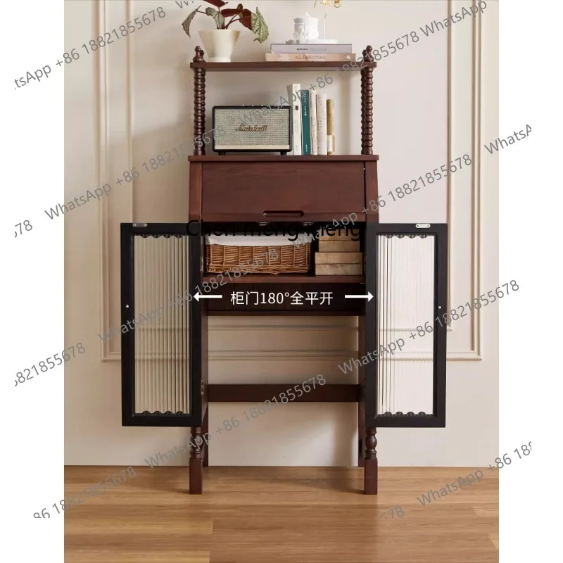 French retro sweeping robot shelf home living room entrance side cabinet storage cabinet
