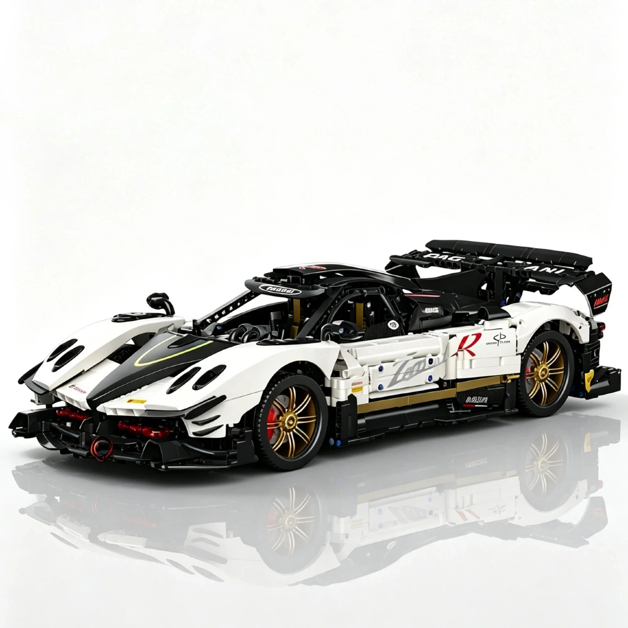 3365pcs 1:8 Supercar Building Blocks White Black Technical Speed Racing Sports Car Model Vehicle Bricks Toys for Adults Gifts