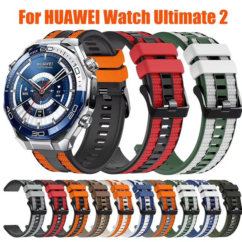Offizielles Silikonarmband für Huawei Watch Ultimate 2, buntes Armband für Huawei GT2 3 4 5 6 46mm/Honor Watch 5 4Pro/GS 5 4 3 GSPro