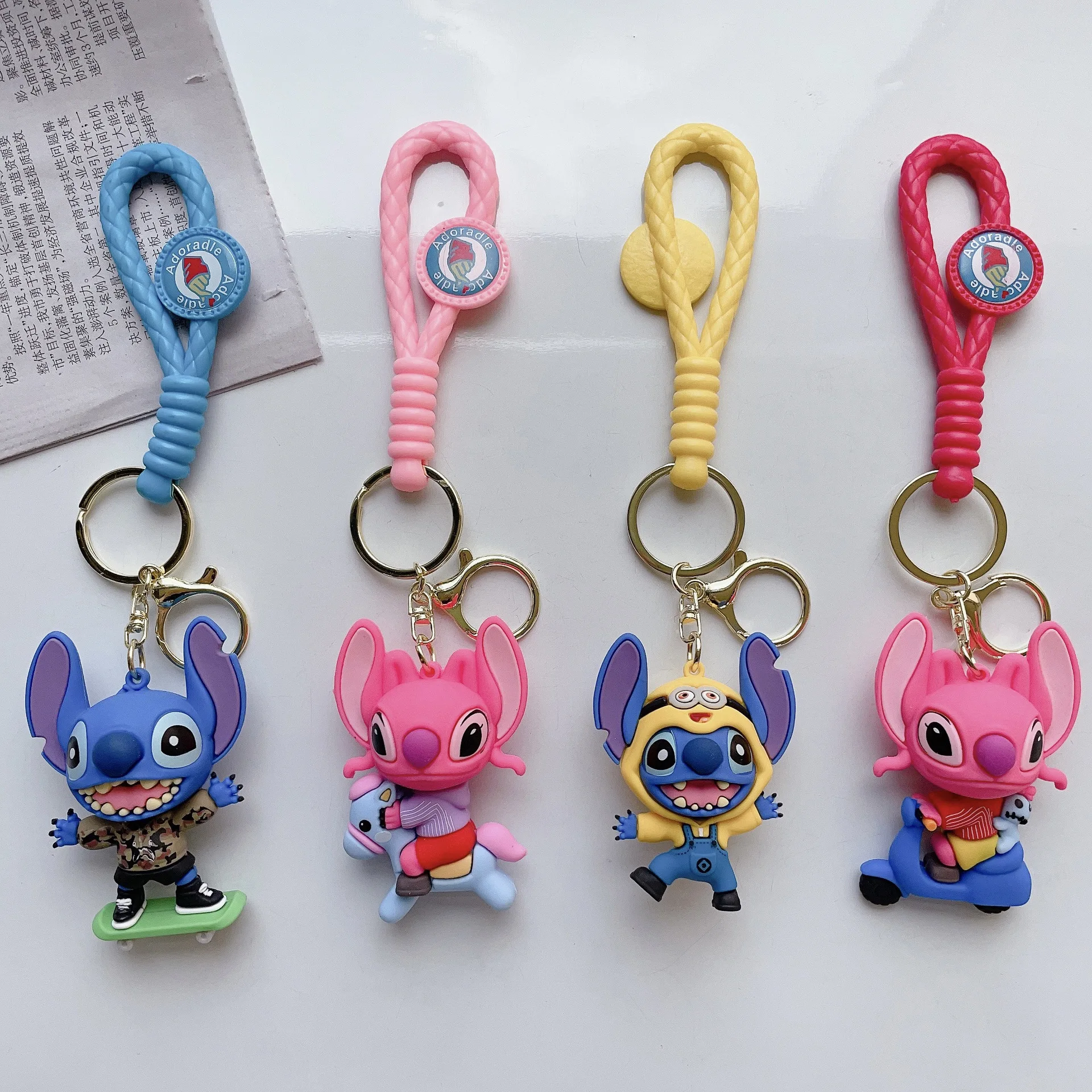 

Cartoon Cross Dressing Stitch Keychain Trend Stitch Series Video Game City Small Gift Wholesale Toys Anime Cartoon Frind