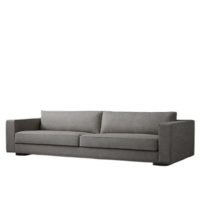 

French country retro solid wood sofa linen furniture Italian simple modern solid wood Nordic cloth sofa