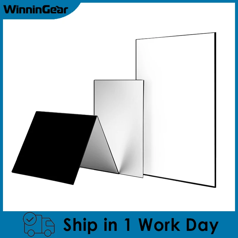 3 In1 Multipurpose Photography Collapsible Cardboard Foldable Reflector White Black Silver Reflective Paper Light Accessory