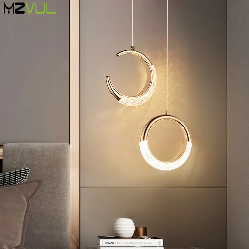 

Nordic Creative LED Chandelier Simple Living Room Bedroom Crystal Pendan Lamp Stairs Restaurant Bar Decoration Pendant Light