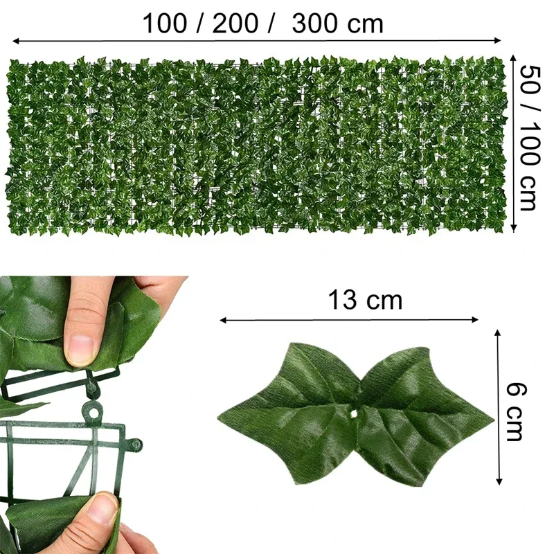 Cerca artificial folha cerca hera evergreen hedge folha falsa tela de privacidade falso cerca painel ao ar livre quintal varanda decoração