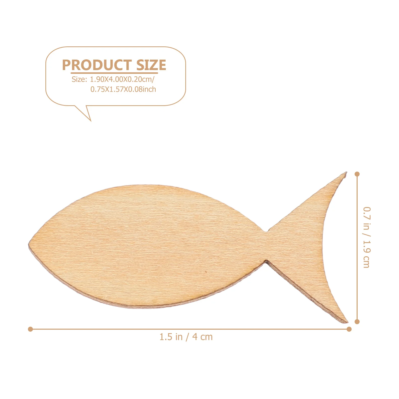100 قطعة من رقائق خشبية على شكل سمكة غير مكتملة شرائح خشبية ذاتية الصنع للأطفال جرافيتي مصنوعة يدويًا رقائق خشبية غير مكتملة