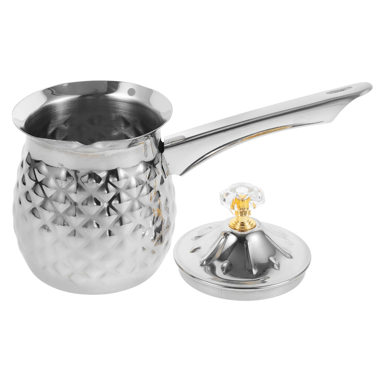 

Stainless Steel Coffee Pot with Ergonomic Handle Moderate Capacity Multi-Use Milk Heating Pot for Household Turkish Coffee and