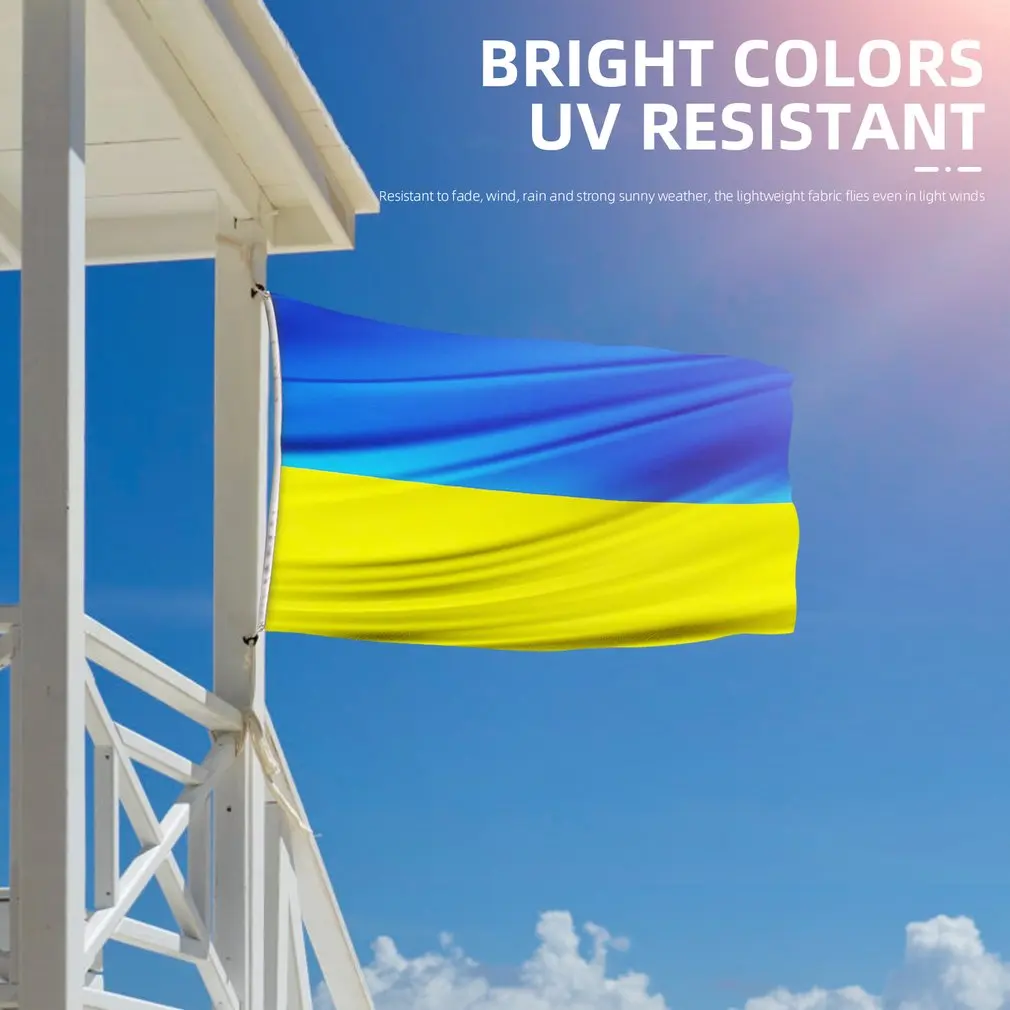 90*150Cm Bendera Ukraina Bendera Nasional Spanduk Kegiatan Kantor Festival Parade Dekorasi Rumah Ukraina Bendera Negara Halus Bendera Negara