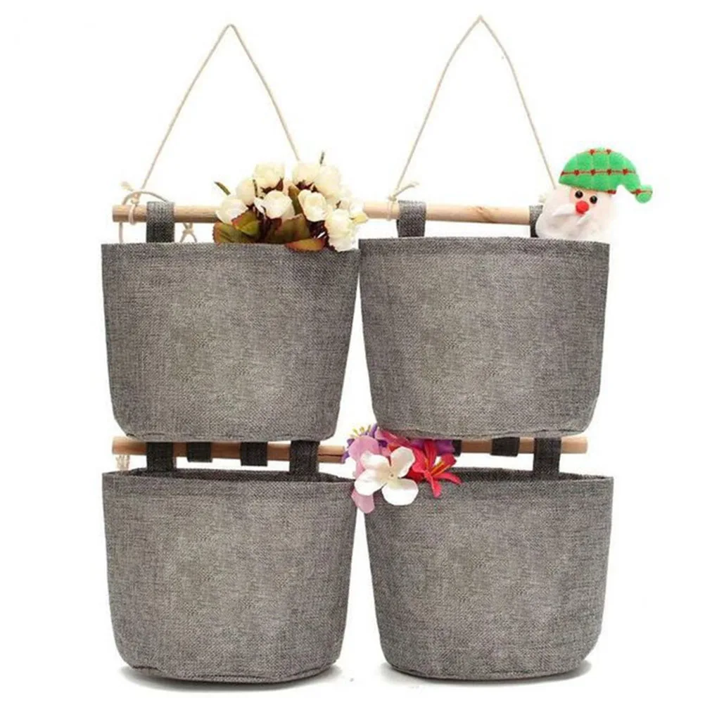 

Sailboat Storage Bag Wall Hanging Linen Bags Vintage Navy Style Bamboo Organizer