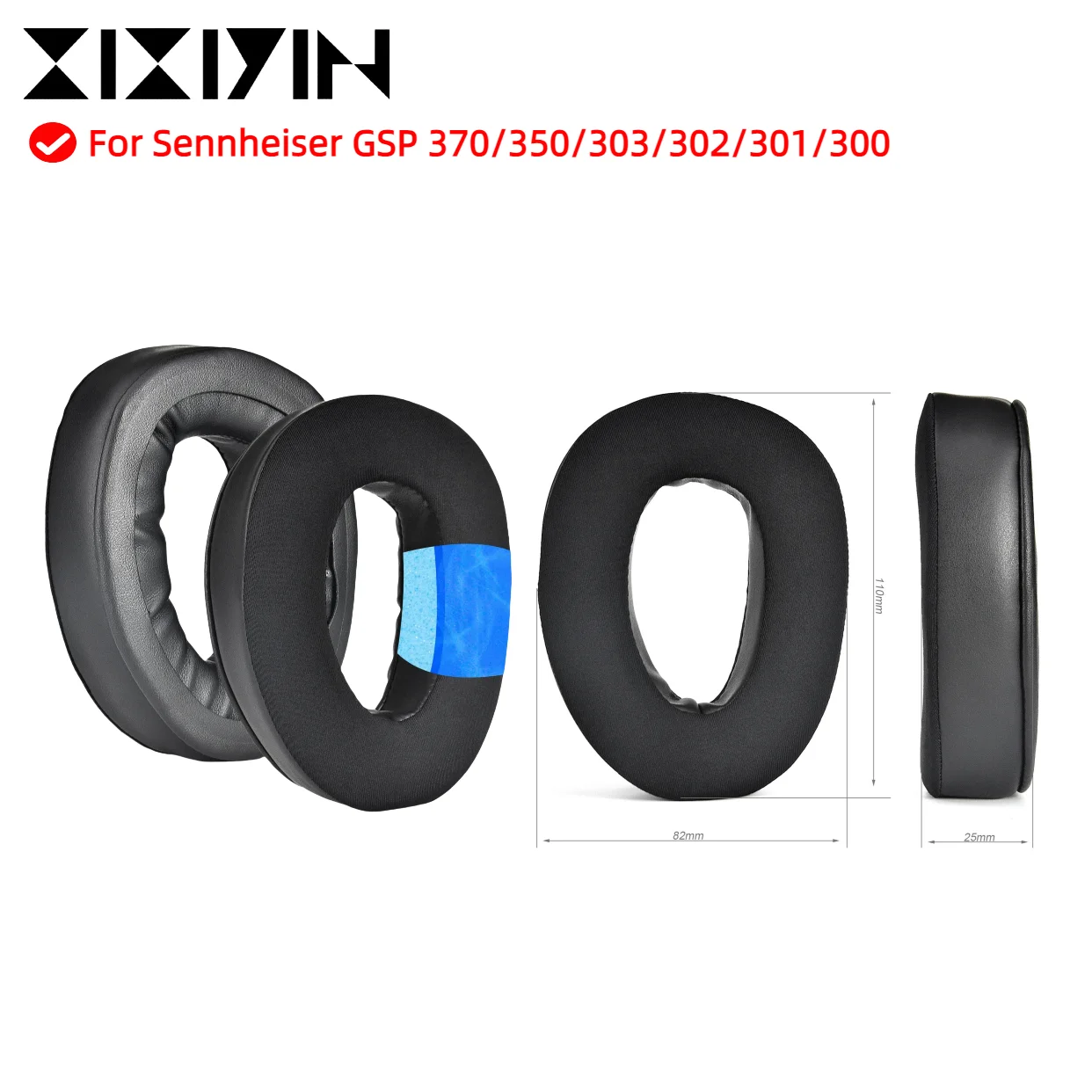 

Cooling Gel Earpads for Sennheiser GSP 370/350/303/302/301/300 Headphones, Ear Pads Cushions with Ice Silk Fabric Replacement