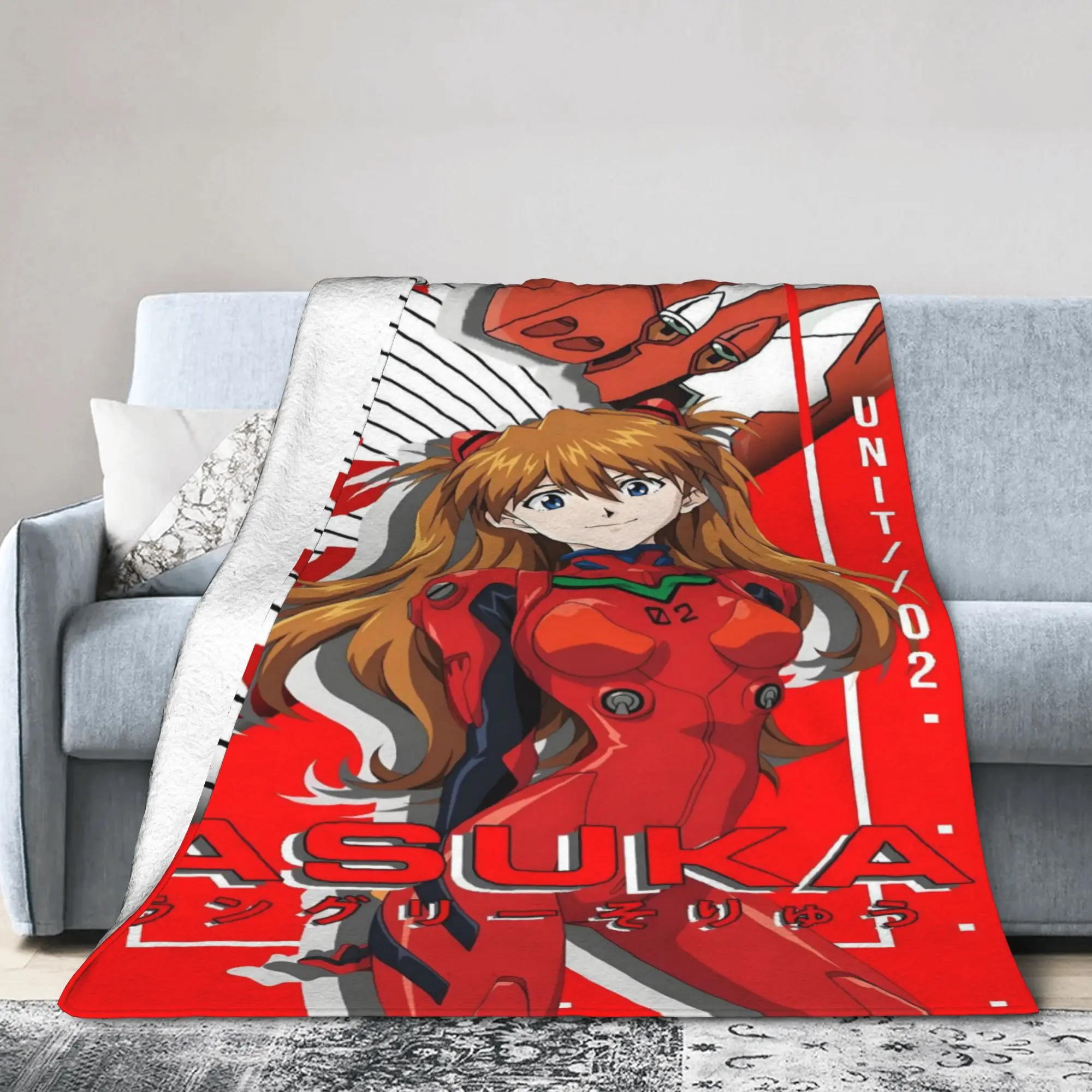 Custom Evangelion Manga Comic Blanket 3D Printed Soft Flannel Fleece Warm Comic  Throw Blankets for Office Bed Couch Quilt