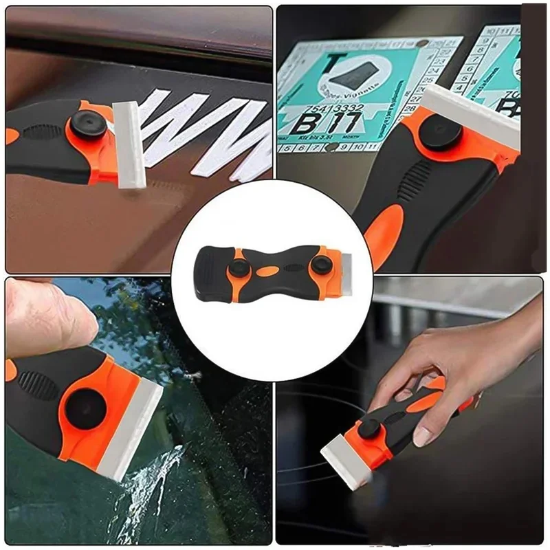 Plastic/Metal Razor Blade Scrapers for Car Window Vinyl Film Sticker Cleaning Glass Ceramic Dust Dirty Remover Tool Squeegee