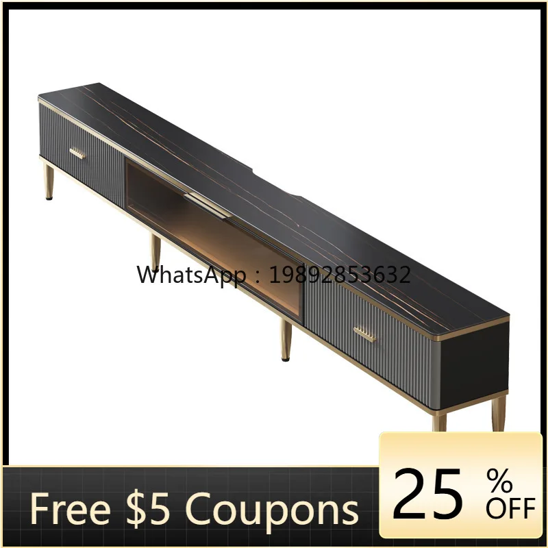 1LYY TV Cabinet Modern Simple Light Luxury Floor-standing Living Room Small Apartment Rock Board  Table Combination New Storage