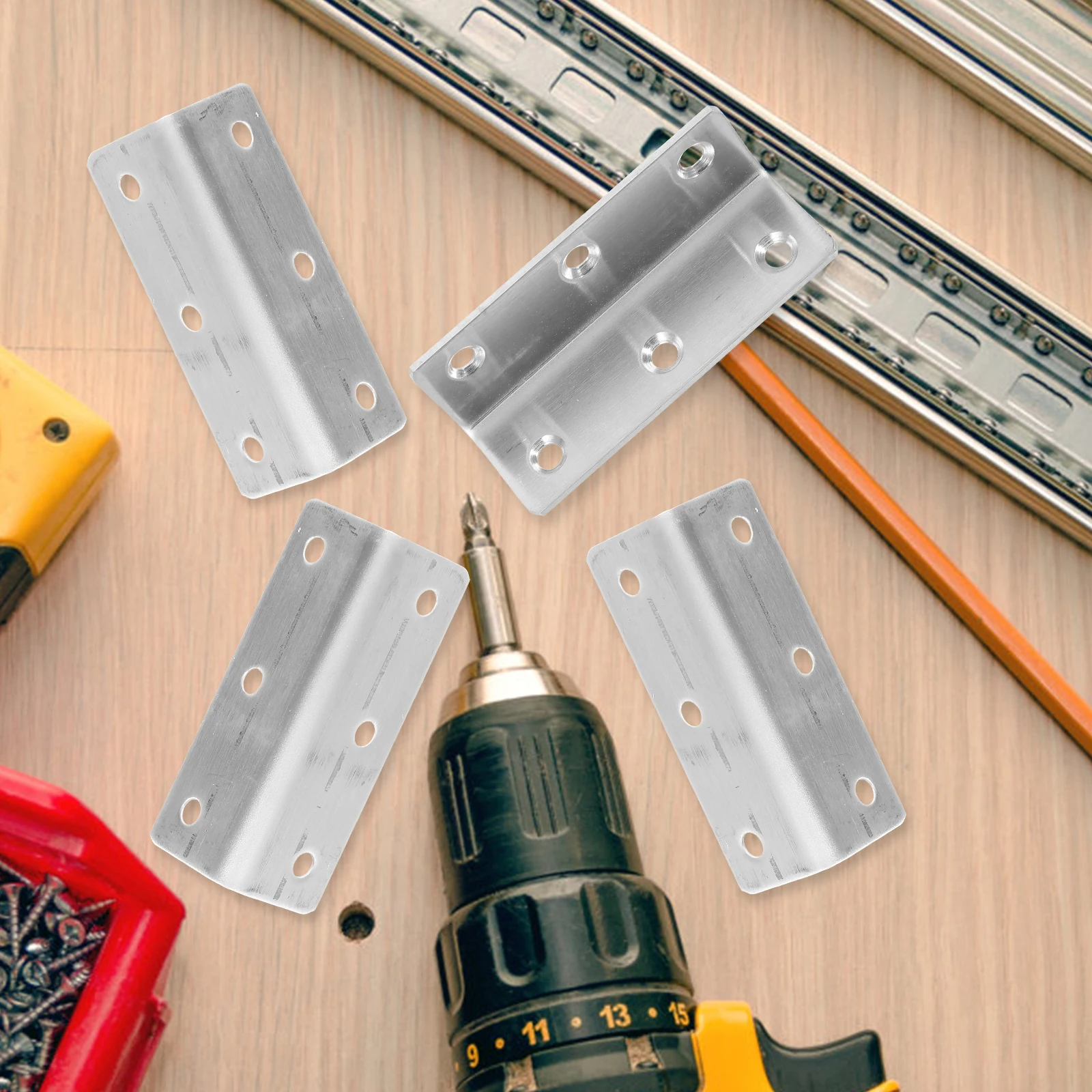

20pcs Long Barcode Thickened Stainless Steel L shaped Brackets 27x80mm Furniture Hardware Connector 90 Degree Heavy Duty Angle