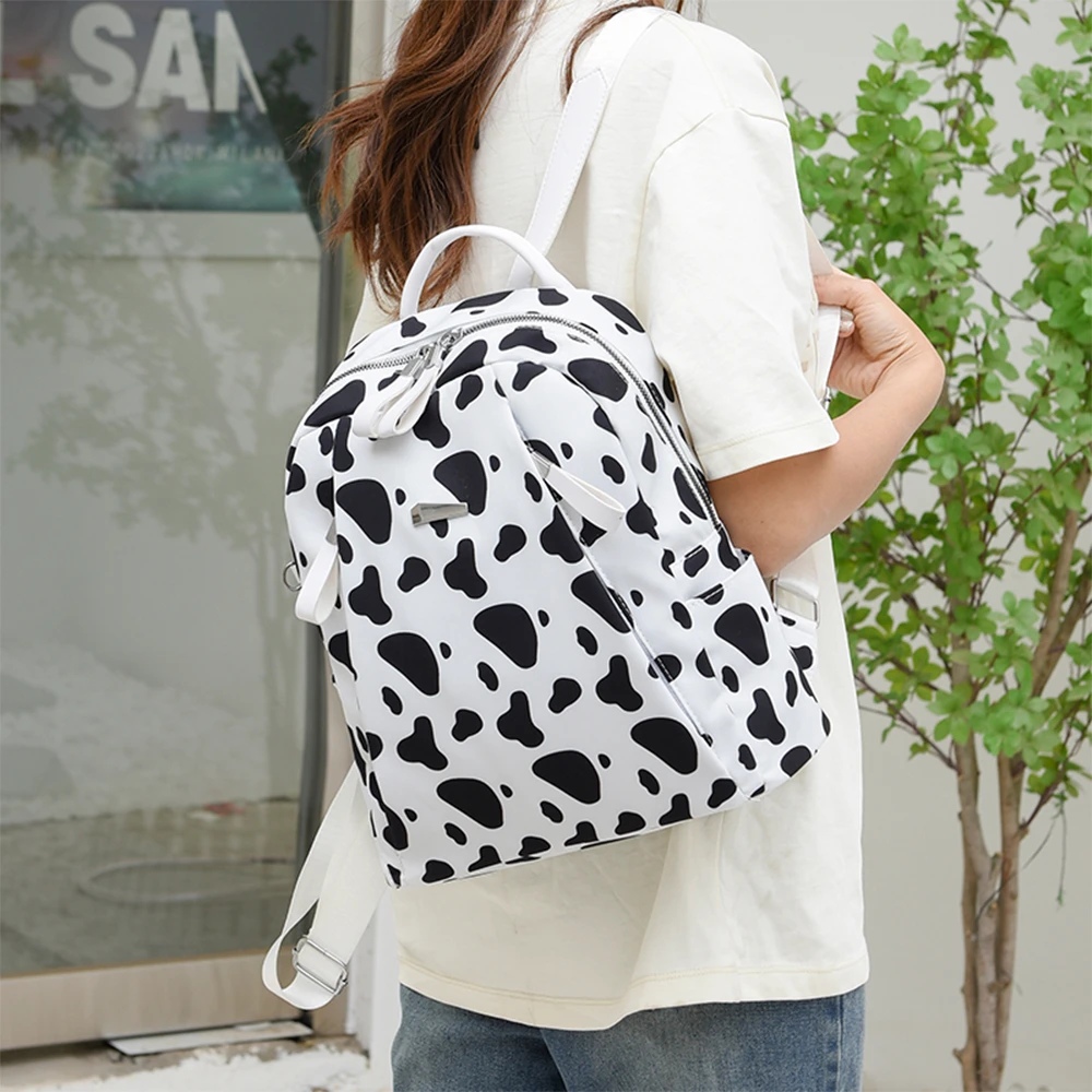 Panelled Flower Pattern Ladies Backpack Fashion Large-capacity High-quality Oxford Cloth Ladies Student Bag Anti-theft Backpack