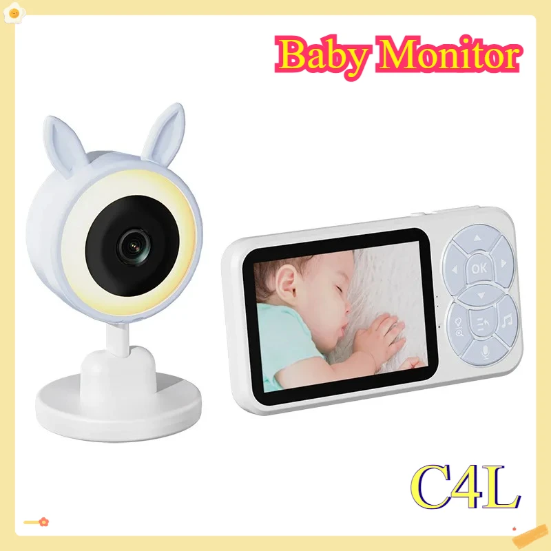

C4L 2X/4X Zoom Wireless Baby Monitor 3.5 Inch Digital Child Safety Caregiver Color Night Light Music Two-Way Intercom Monitor