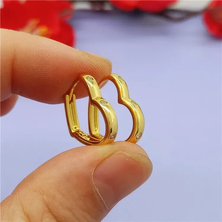

Серьги-подвески женские из желтого золота 14 к в форме сердца
