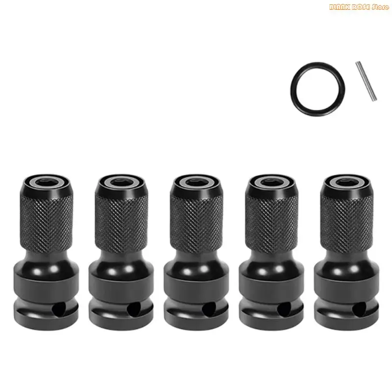 K1AE 1/2'' Square to 1/4'' Socket Adapter Drill Wrench Ratchets Drive Reducers Extension Square Impact Driver Bit Set