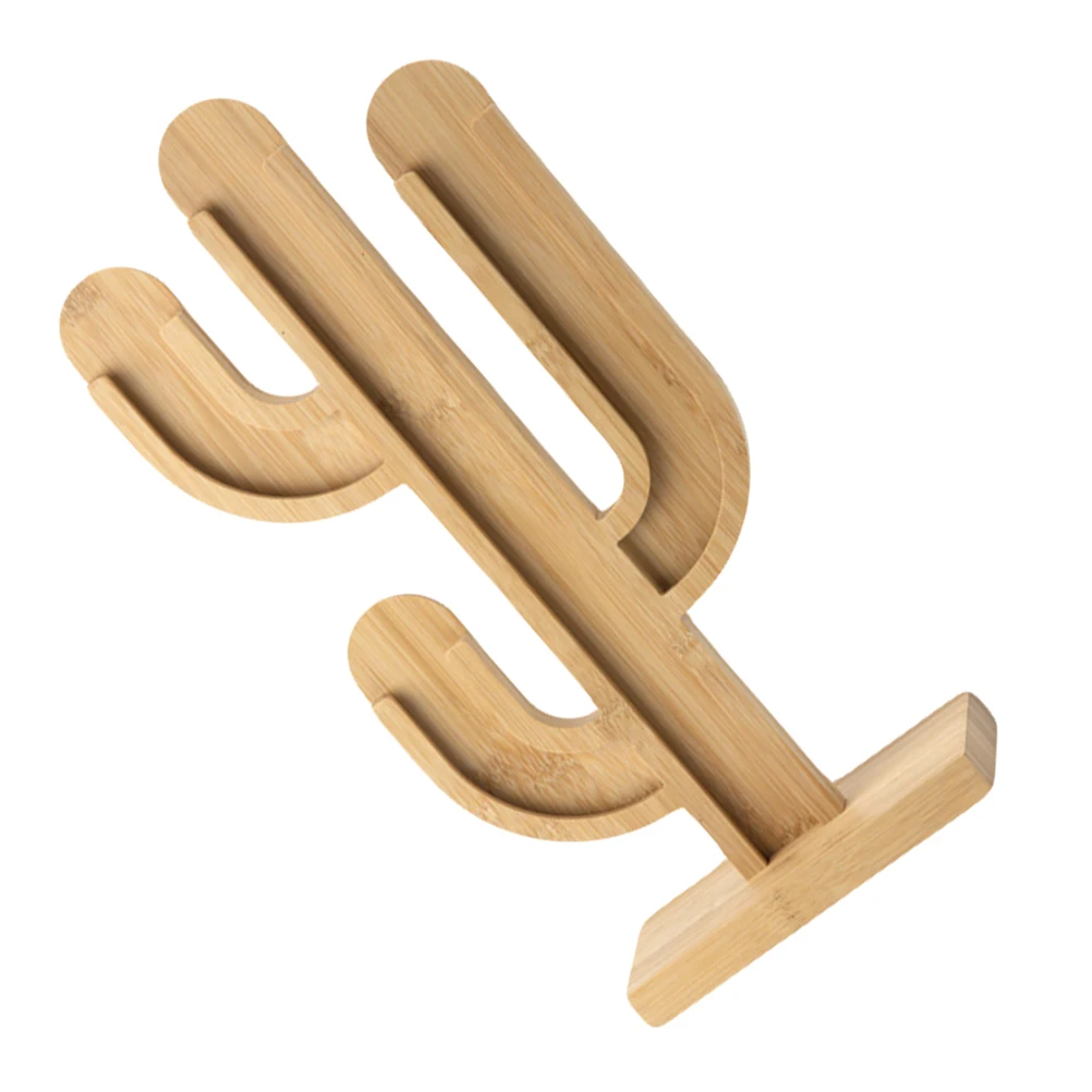 

Bamboo Coffee Holder Cactus Shape Large Capacity Small Footprint Disassemblable Base Storage Frame Keep Counter Tidy Clean