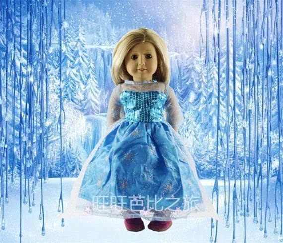 Ropa de muñeca hecha a mano para Niña Americana, vestido de princesa Elsa y Anna, regalo para niños, 45cm, 18 pulgadas, 2 juegos