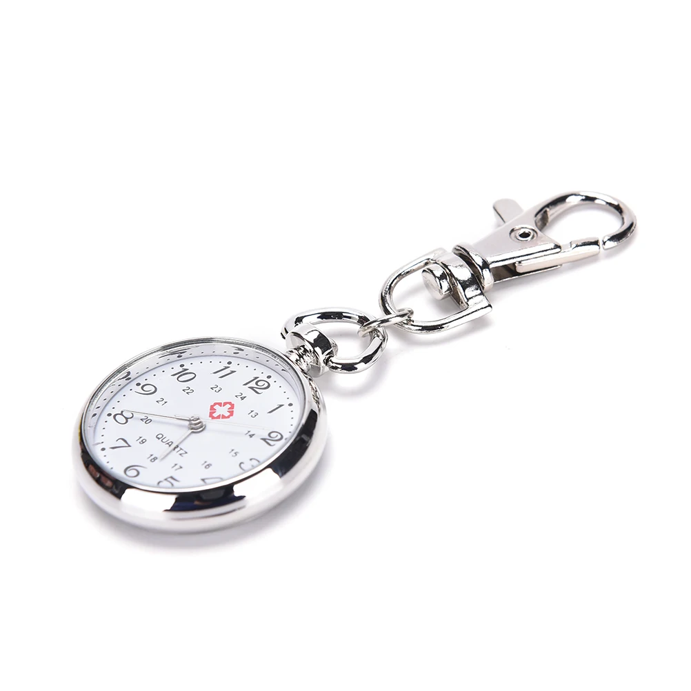 Pop Stainless Steel Quartz Pocket Watch Cute Key Ring Chain New Gift New 1PC