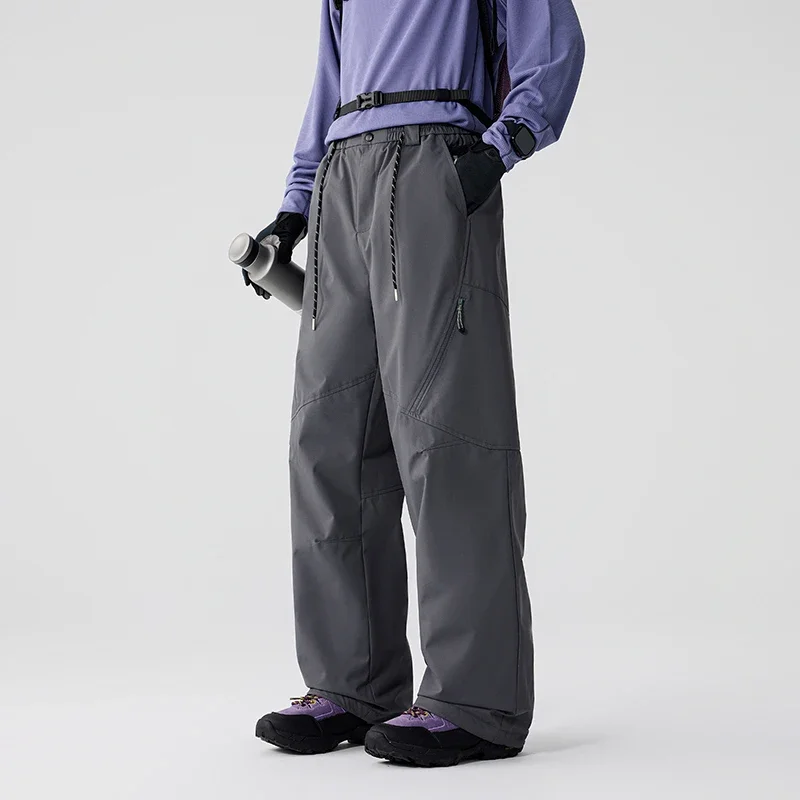 

Мужские и женские уличные утепленные спортивные штаны-карго Techwear, мужские зимние теплые водонепроницаемые стеганые лыжные штаны с регулируемой талией