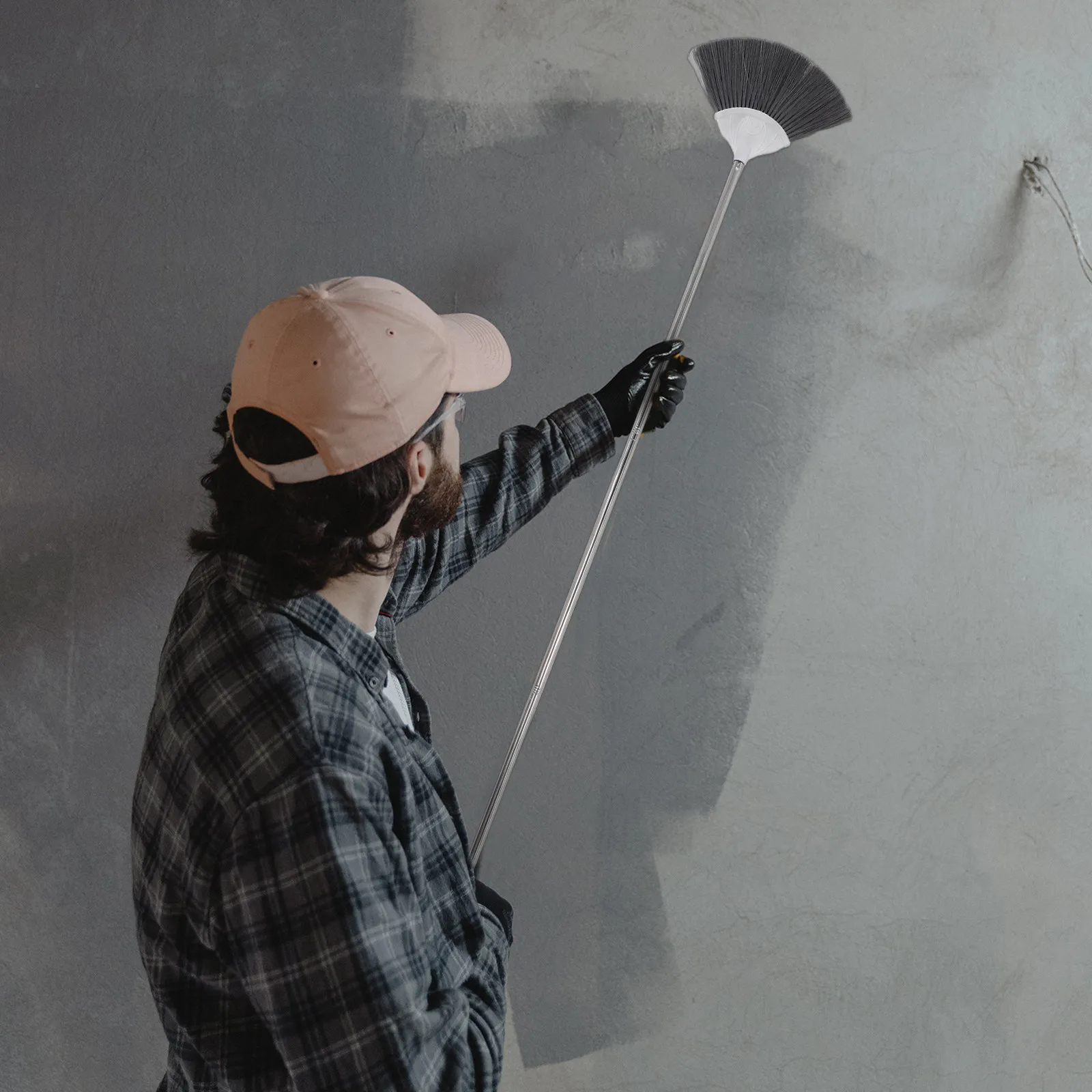 

Extendable Spider Web Cleaning Tool Telescopic Pole Duster for High Ceilings Corners Ceiling Fan Blinds Cobweb Remover