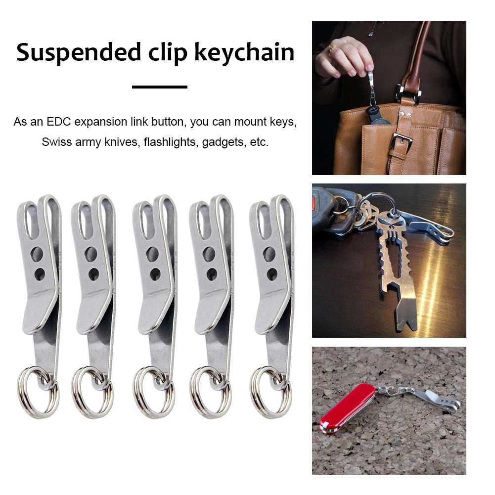 5pcs Outdoor Quicklink Tool Mini EDC Bag Suspension Clip with Key Ring Carabiner