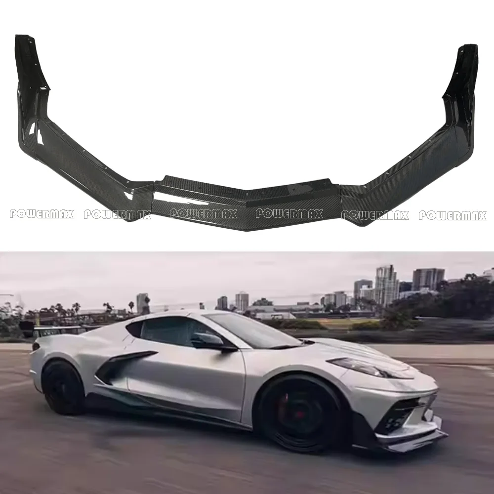 

Wholesale 7 Pcs ZR1 ZTK Style Carbon Fiber Front Lip for Corvette C8 Front Lip