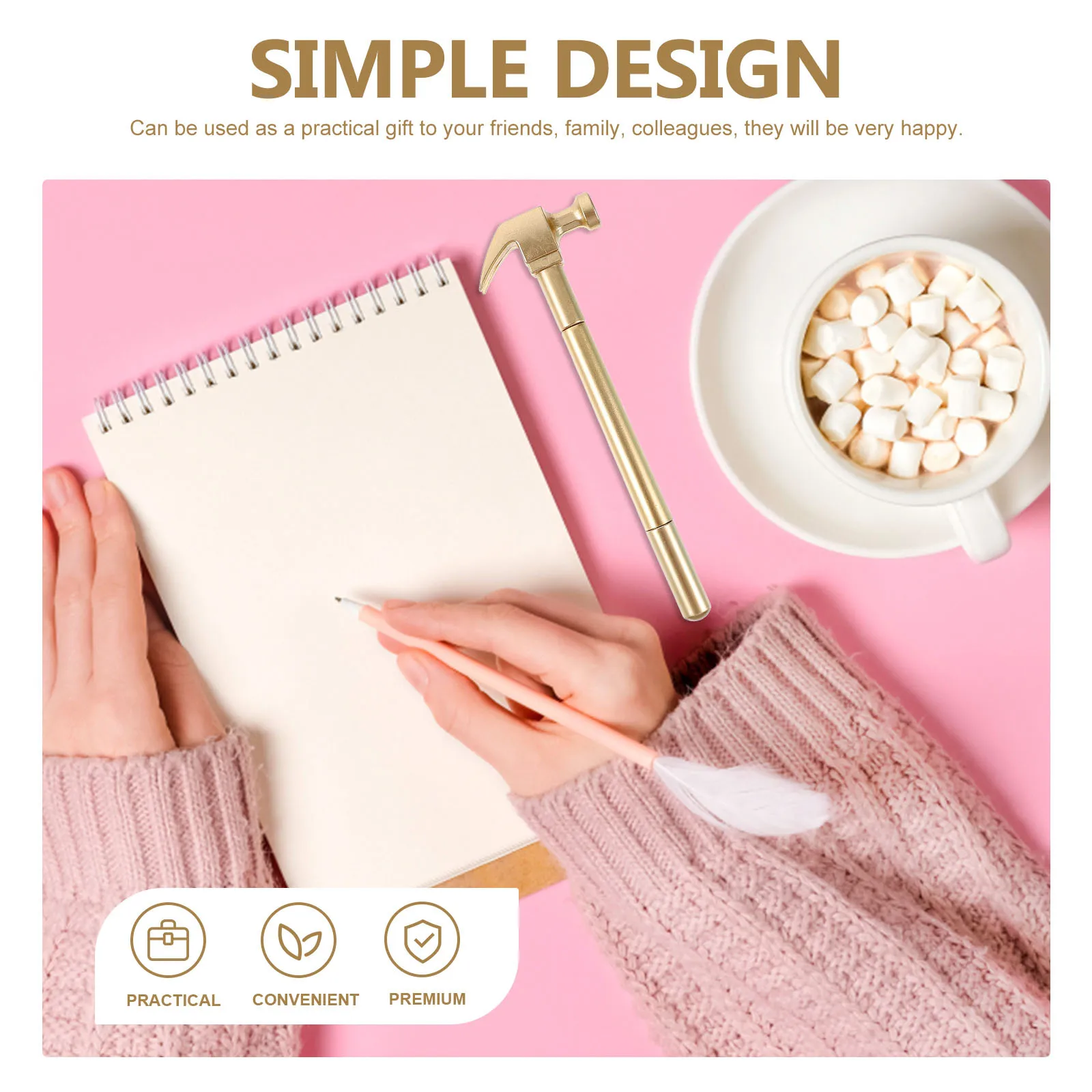 8Pcs Hammer Shape Gel Ink Pens Small Light Construction Writing Pens Comfortable Grip Gift Construction Pen Gel Ink Pen