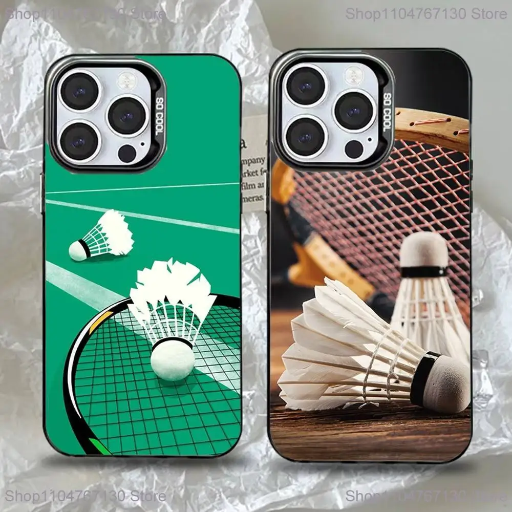 

Sport Badminton Cool Phone Case For iPhone 17，16,15,14,13,12,11,Pro,Max,Plus,Mini,XS,SE Anti Fall Black Matte Hard Bumper